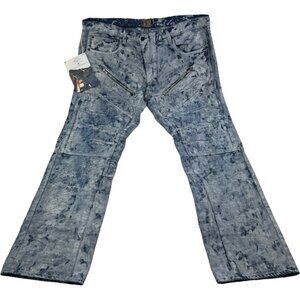 NWT‎ PRPS Indigo Blue E75P59X Barracuda Distressed Zip Jeans Mens Size 42X35